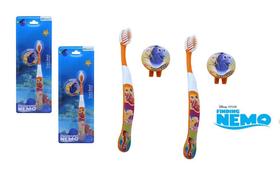 Kit com 2 Escova Dental Infantil com Capa e Cerdas Macias - Nemo