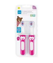 Kit com 2 Escovas Dentais Baby's Brush 6m+ Mam Rosa