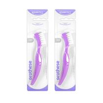 Kit com 2 Escovas para Prótese Dentária Powerdent Limpeza Profunda, Higiene Bucal e Cuidado com Dentaduras