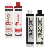 Kit Com 2 Escovas Progressivas Marroquina E Chinesa 4x500ml qualquer cor moderada