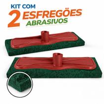 Kit Com 2 Esfregão Para Limpeza Pesada Chão Esponja Abrasiva Limpa Piso Pós Obra Sem Cabos Kit Com 2 Esfregão Para Limpeza Pesada Chão Esponja Abrasiva Limpa Piso Pós Obra Sem Cabos