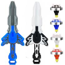 Kit com 2 Espadas Lançadoras Beyblade Metal Dream Top 4 Peões com Luzes LED