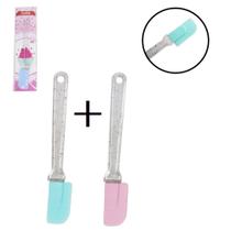 Kit com 2 Espátula Pão Duro de Silicone Cabo Acrílico Glitter Linha Confeiteiro Kit com 2 Espátula Pão Duro de Silicone Cabo Acrílico Glitter Linha Confeiteiro