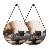 Kit com 2 Espelho Decorativo Adnet Redondo 40cm com Alça e Suporte para Quarto Sala Banheiro Kit com 2 Espelho Decorativo Adnet Redondo 40cm com Alça e Suporte para Quarto Sala Banheiro