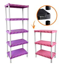 Kit Com 2 Estantes Modular Organizador Colorida 5 + 3 Andares Multiuso Quarto Sapateira Ferramenta