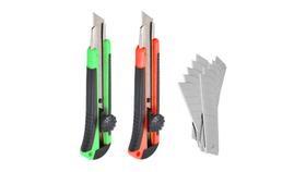 Kit Com 2 Estiletes Emborrachados Largo mais 10 Lâminas 18 Mm