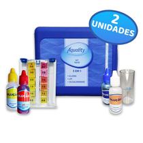 Kit com 2 Estojos De Teste Análise de Ph Cloro e Alcalinidade Para Piscinas