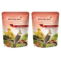 Kit Com 2 Extra Gold Calopsita Frutas Reino das Aves