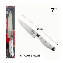 Kit com 2 Facas de Cortar Carne 29cm Chef Churrasco Legumes Frutas Uso Geral Utensílios de Cozinha
