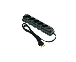 Kit Com 2 Filtro De Linha Com 5 Tomadas Resistente Cabo De 1 Metro Modelo Preto Bivolt Cabo Flexível