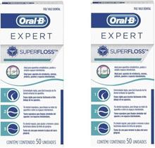 Kit Com 2 Fio Dental Super Floss Expert de 50un Cada Kit Com 2 Fio Dental Super Floss Expert de 50un Cada
