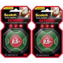 Kit com 2 Fita Dupla Face Fixa Forte Extrema 3M 12MM X 2M