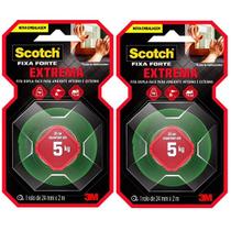 Kit com 2 Fita Dupla Face Fixa Forte EXTREME 3M 24MM X 2M Kit com 2 Fita Dupla Face Fixa Forte EXTREME 3M 24MM X 2M