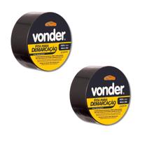 Kit Com 2 Fitas Adesivas Para Demarcação 48 Mm X 30 M Preta - Vonder Kit Com 2 Fitas Adesivas Para Demarcação 48 Mm X 30 M Preta - Vonder