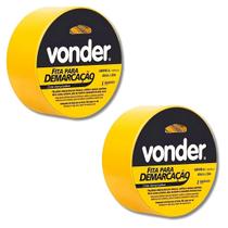 Kit Com 2 Fitas Adesivas Para Demarcação 48mmx30m Amarela - Vonder Kit Com 2 Fitas Adesivas Para Demarcação 48mmx30m Amarela - Vonder