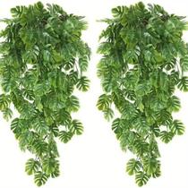 Kit Com 2 Folhagem Planta Verde Costela de Adão 65cm