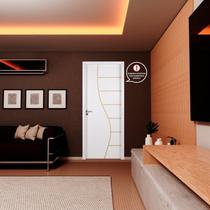 Kit com 2 Folhas de Porta Madeira Decorada 210x70cm Espessura 3,5cm Cantareira Mgm