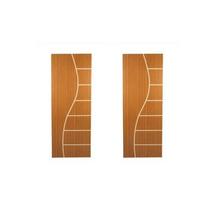 Kit com 2 Folhas de Porta Madeira Decorada 210x80cm Espessura 3,5cm Cantareira Marrom/Mogno MGM Kit com 2 Folhas de Porta Madeira Decorada 210x80cm Espessura 3,5cm Cantareira Marrom/Mogno MGM