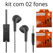 Kit com 2 Fone De Ouvido Premium Com Fio Microfone Reforçado Kit com 2 Fone De Ouvido Premium Com Fio Microfone Reforçado
