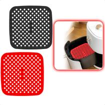 Kit Com 2 Forma De Silicone Para Air Fryer 18,5cm Quadrada Antiaderente