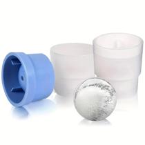 Kit com 2 Formas De Gelo Bola 6cm Copo Empilhável em Silicone Gelos Drink Agua Sucos