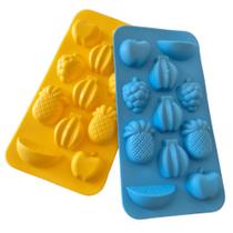 Kit Com 2 Formas Em Silicone Para Gelo Frutas Gelatinas Kit Com 2 Formas Em Silicone Para Gelo Frutas Gelatinas