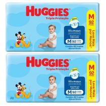 Kit com 2 - Fralda Huggies Tripla Protecao Hiper M com 92 Unidades