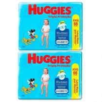 Kit com 2 - Fralda Huggies Tripla Protecao Hiper Xxg 66 Unidades