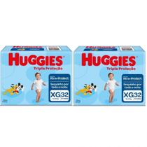 Kit com 2 - Fralda Infantil Huggies Disney Meguinha Xg com 32