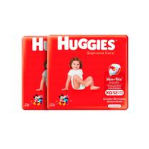 Kit com 2 Fraldas Huggies Supreme Care Hiper XG 52 Unidades