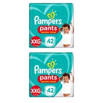 Kit com 2 fraldas pampers infantil pants xxg com 42 unidades