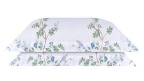 Kit Com 2 Fronhas Coleção Malai Blue Sultan Cetim 300 Fios