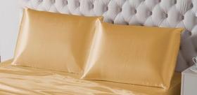 Kit Com 2 Fronhas De Cetim Anti Frizz Seda Alto Brilho