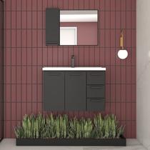 Kit com 2 Gabinetes para Banheiro em Aço 3 Gavetas 81cm Preto Kit com 2 Gabinetes para Banheiro em Aço 3 Gavetas 81cm Preto