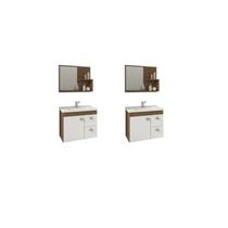 Kit com 2 Gabinetes Suspensos com Cuba e Espelheira Isa Kit com 2 Gabinetes Suspensos com Cuba e Espelheira Isa