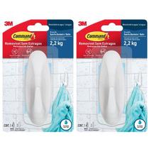 Kit com 2 Gancho Adesivo Command Banheiro Grande ATE 2,2KG 3M Kit com 2 Gancho Adesivo Command Banheiro Grande ATE 2,2KG 3M