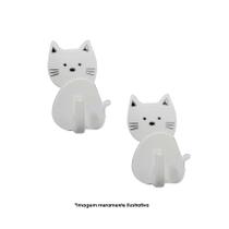 Kit com 2 Ganchos/Cabide Gato Cor:Branco Kit com 2 Ganchos/Cabide Gato Cor:Branco