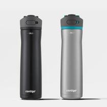 Kit com 2 Garrafas Térmicas Ashland Chill AUTOSPOUT Black e Azul Contigo 709ml