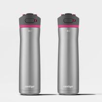 Kit com 2 Garrafas Térmicas Ashland Chill AUTOSPOUT Pitaia Contigo 709ml