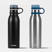 Kit com 2 Garrafas Térmicas Matterhorn Azul e Black Contigo 591ml