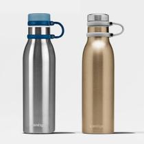 Kit com 2 Garrafas Térmicas Matterhorn Azul e Chardonnay Contigo 591ml