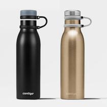 Kit com 2 Garrafas Térmicas Matterhorn Black e Chardonnay Contigo 591ml Kit com 2 Garrafas Térmicas Matterhorn Black e Chardonnay Contigo 591ml