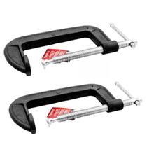 Kit Com 2 Grampos MTX Tipo C 125x130x225mm Para Marceneiro
