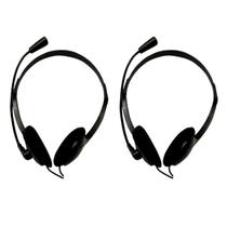 Kit com 2 Headsets Office Usb Adaptador Usb-C Preto Bright
