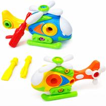 Kit com 2 Helicóptero de Montar com Chave Brinquedo Educativo Didático Presente Meninos