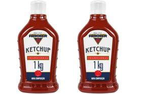 Kit com 2 Hemmer Ketchup Tradicional Bisnaga 1kg