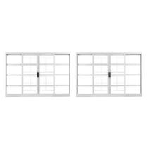 Kit com 2 Janelas de Aço de Correr 100x120cm 4 Folhas com Grade MGM Branco Kit com 2 Janelas de Aço de Correr 100x120cm 4 Folhas com Grade MGM Branco