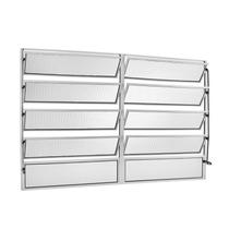 Kit com 2 Janelas de Alumínio Basculante 100x120cm 2 Secções 5 Básculas Ecosul Esquadrisul