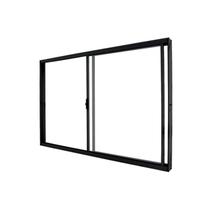 Kit com 2 Janelas de Alumínio de Correr 100x150cm 2 Folhas Vidro Liso C.r.v