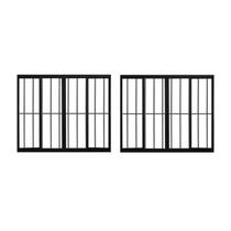 Kit com 2 Janelas de Alumínio de Correr 100x150cm 4 Folhas Grade Hale Esquadrias